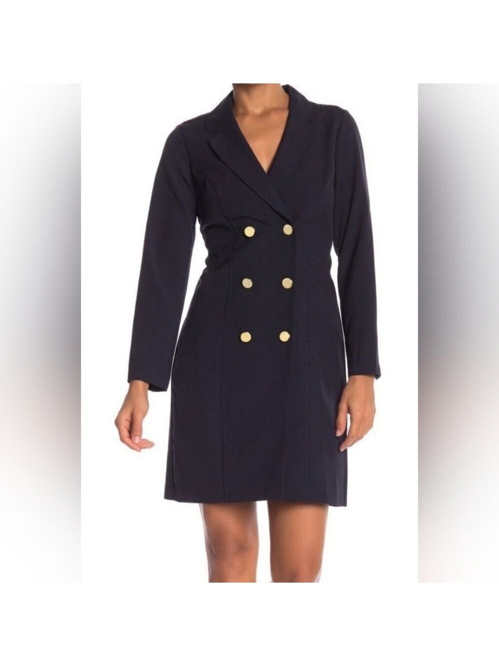 Sharagano Women's Stylish Black Double Breasted Blazer Dress, Size 14